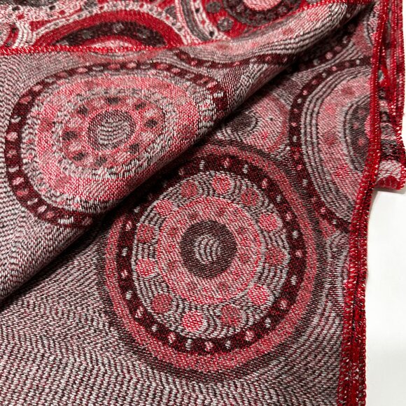 Luxury Uriah Baby Alpaca Wrap Shawl | Rich Red Pattern | Made in Peru - Picture 8 of 16